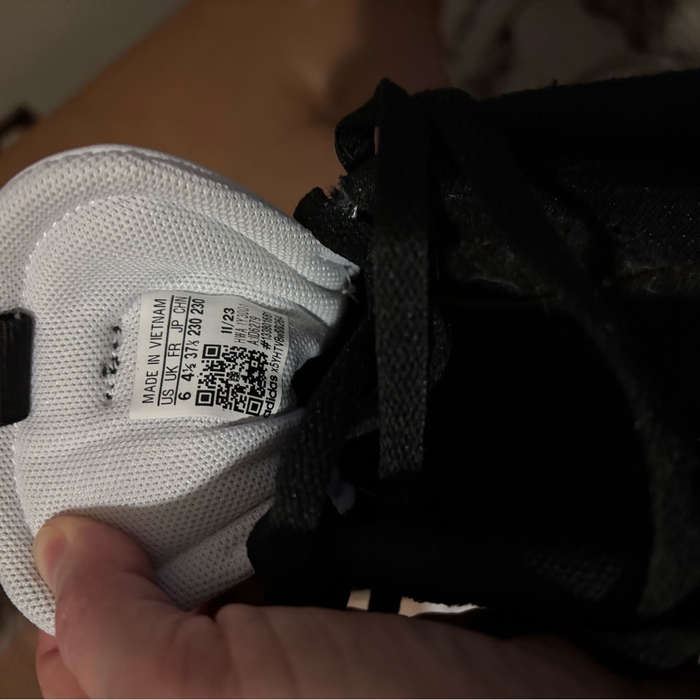 Adidas Black and White Suede Sneakers - Picture 4 of 11